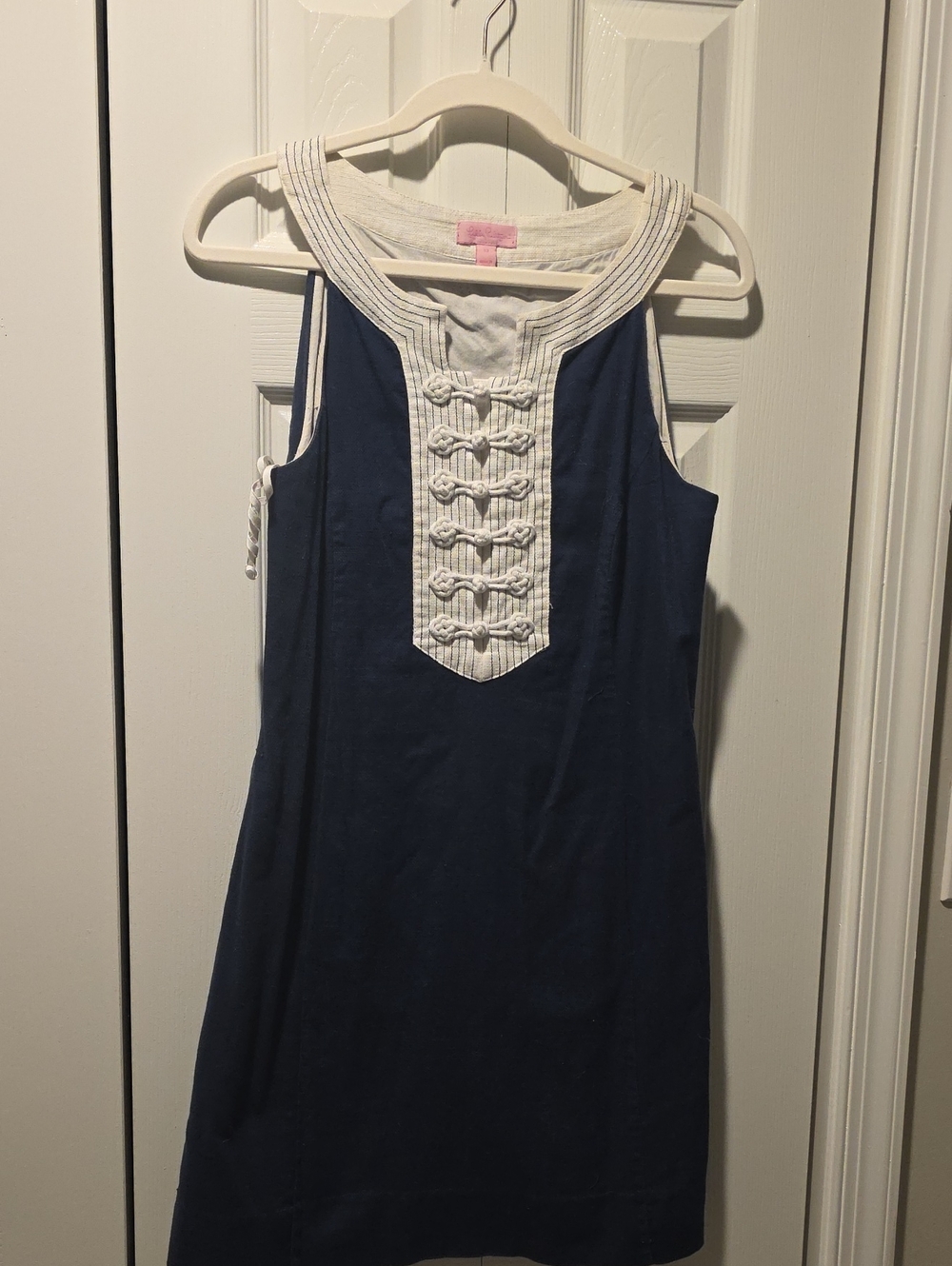 Lilly Pulitzer Navy Sleeveless Dress with Cream Front Panel